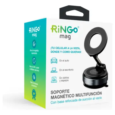Soporte Ringo Celular Auto Magnético 360° Con Ventosa Premium