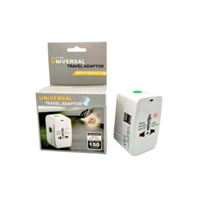 Adaptador Universal Para Viaje 2 Entradas Usb Enchufe 220v
