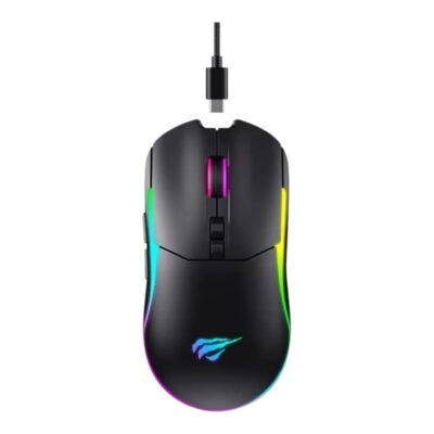 Mouse Gamer Tri Modo Havit Ms1020wb 10000 Dpi Bt 5.0 Rgb Negro