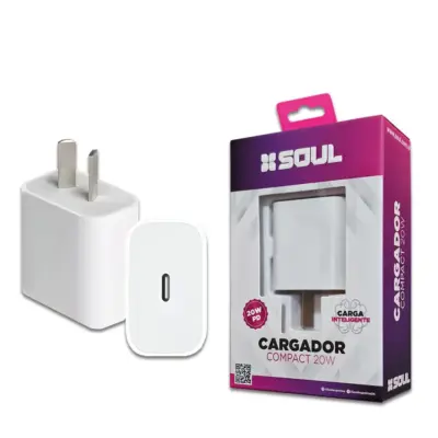 Cargador Viajero PD QC 20W s/CABLE Soul