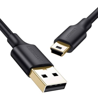 CABLE USB 2,0A MACHO a MINI PINES MACHO 1M NEGRO