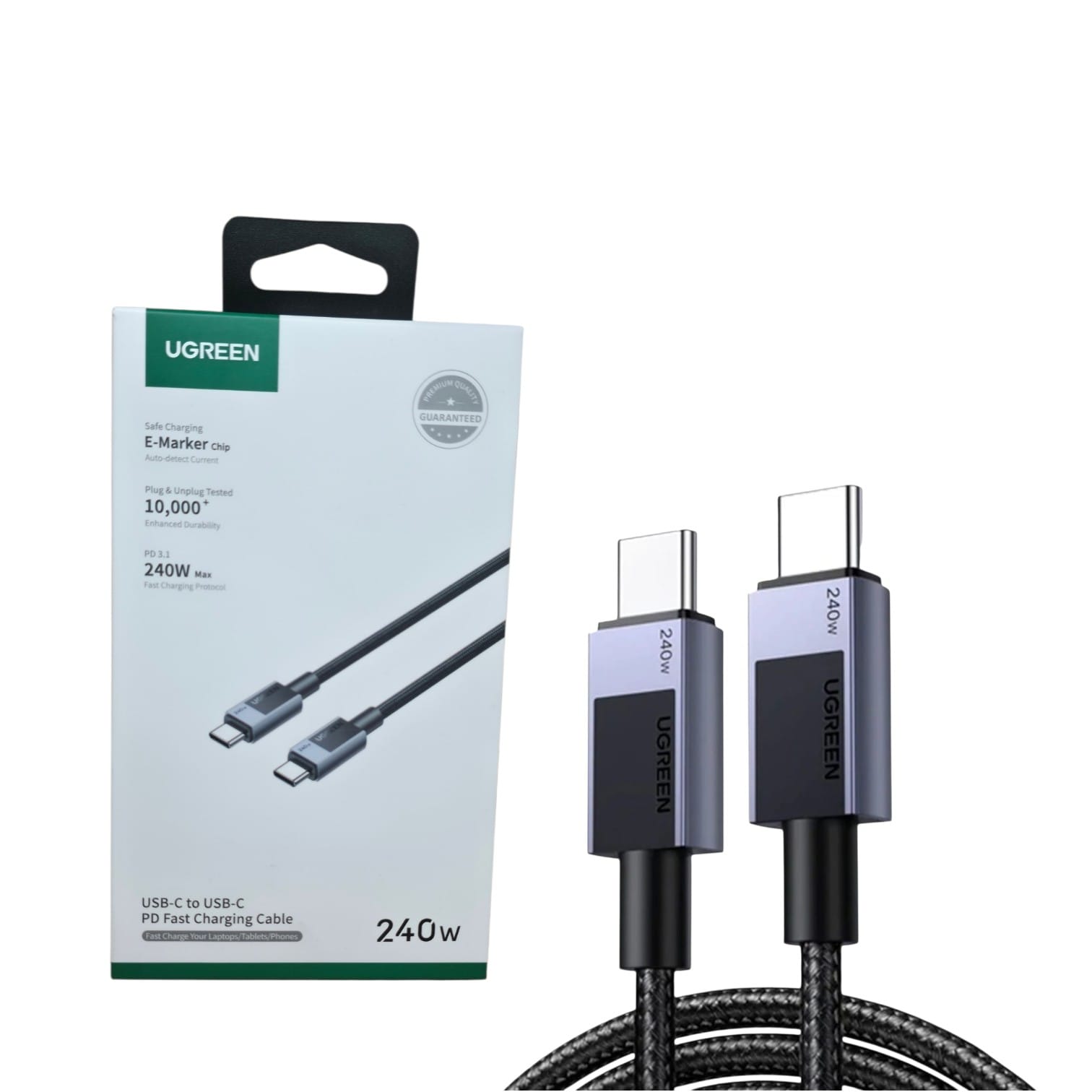 CABLE CARGA RAPIDA USB-C A USB-C PD 1M GRIS UGREEN 240W