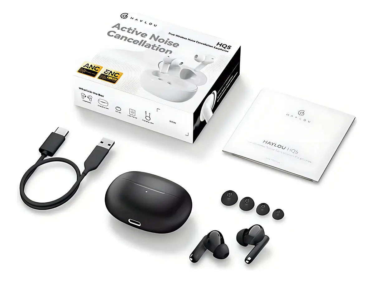 Auriculares Inalámbricos Haylou Hq5 Con Anc Y Enc Negro - Imagen 3