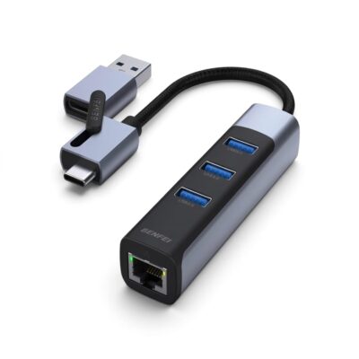 Hub 4 En 1 USB-a Ethernet 1000mbps + 3 USB A 3.0 Bf-350