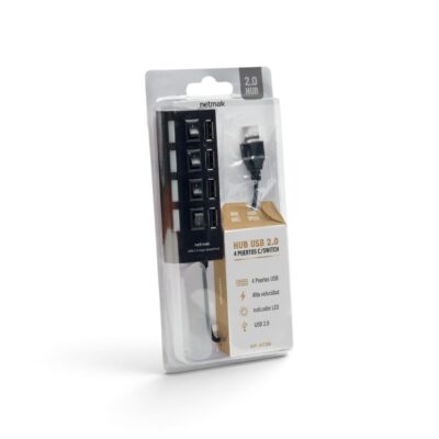 Hub Usb 4 Puertos c/Switch + indicador Led individual NM-AC08