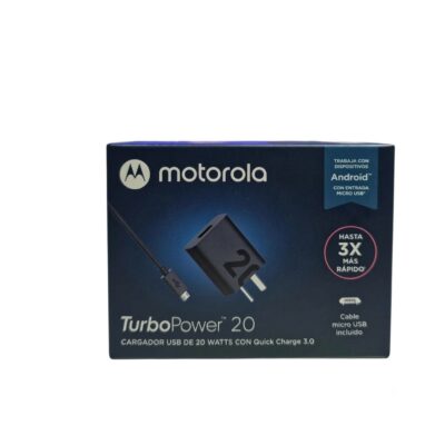 Cargador Motorola 206-m Original Carga Rápida 20w Qc+ Cable Micro USB